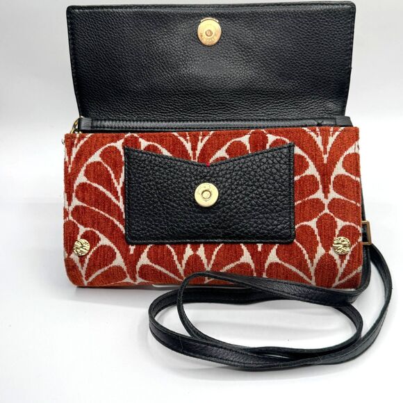 Hammitt AJ Crossbody Clutch Texas Tapestry Black Leather Removable Strap - Picture 5 of 14